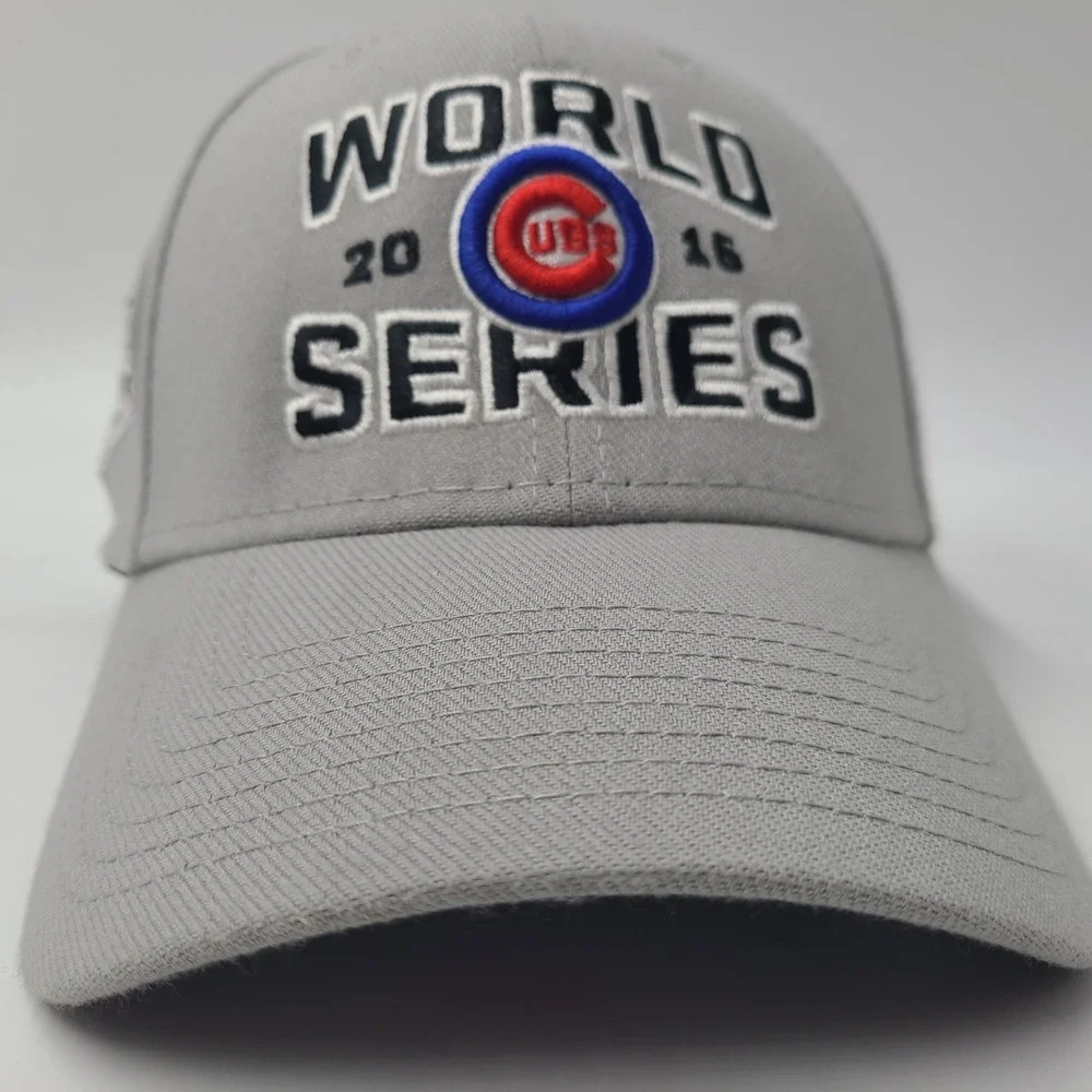 Chicago Cubs Hat L-XL New Era 39Thirty 2016 World Series Flex‎ Fitted Gray MLB